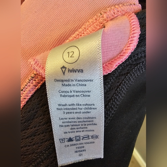 Ivviva Girls Activewear Tank w/ built in bra Sz 12 - Picture 5 of 5
